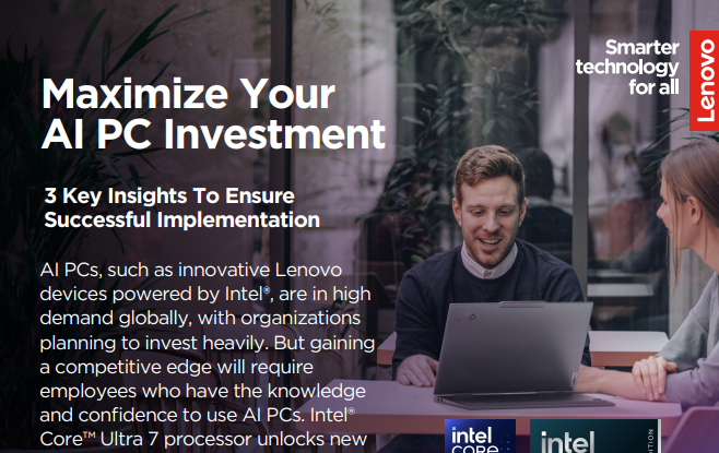Infographic: Maximize your AI PC investment with Lenovo